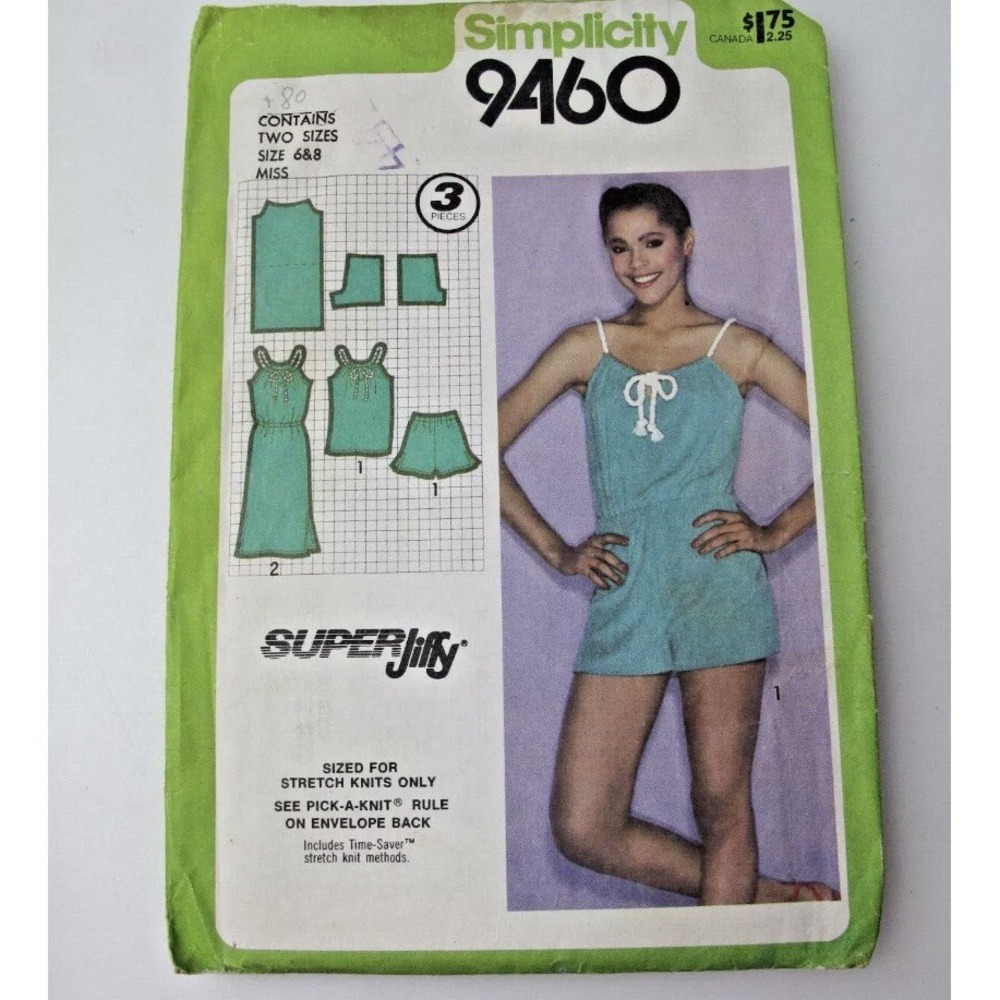 Simplicity Sewing Pattern 9460 Misses Pullover Dress Top & Shorts Size 6-8 Uncut